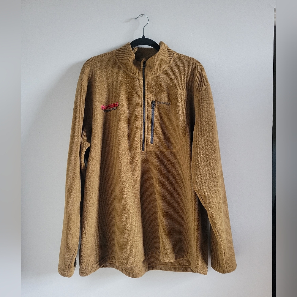 Simms x Northland Tackle Rivershed 1/4 Zip Fleece Camel/Tan Color Mens 2XL